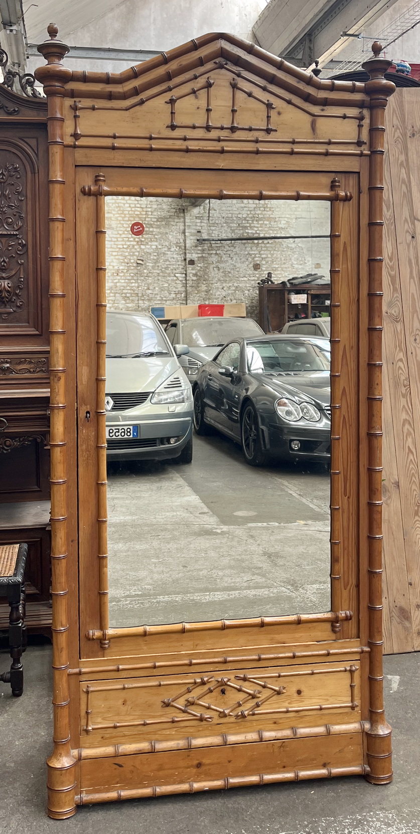 A Faux-Bamboo Armoire